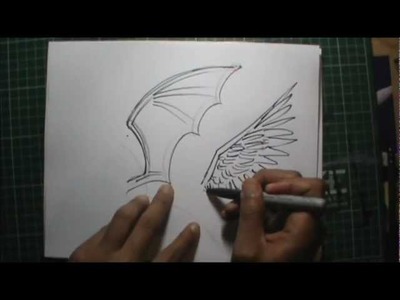 Dibujando ALAS (Distintas)  a lapiz en vivo