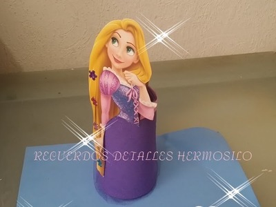DIY Como hacer Dulcero de la princesa rapunzel con botella Pet