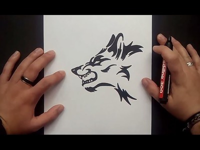 Como dibujar un lobo tribal paso a paso 2 | How to draw a tribal wolf 2