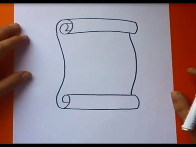 Como dibujar un pergamino paso a paso | How to draw a scroll