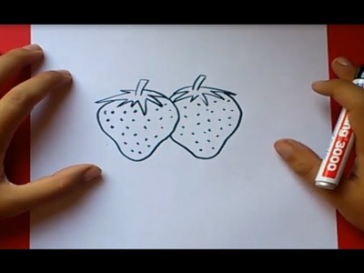 Como dibujar unas fresas paso a paso | How to draw some strawberries