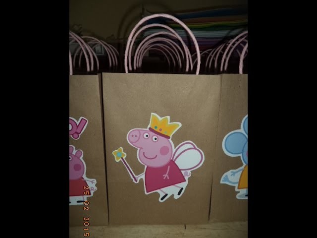 Como hacer bolsas de papel para sorpresa de peppa pig