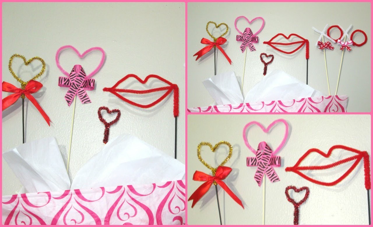 DIY Decoraciones hechas con limpia pipas para San Valentin. Dia del Amor y  Amistad