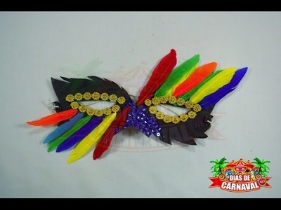 MANUALIDADES CARNAVAL » Antifaz carnavalero con plumas y cartulina