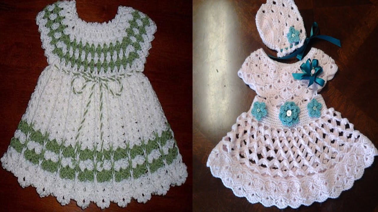 Vestidos para bebe tejidos a crochet o ganchillo Parte 5