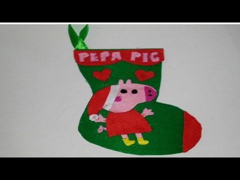 Botas de navidad de la  peppa pig adornos navideños tutorial manualidades DIY