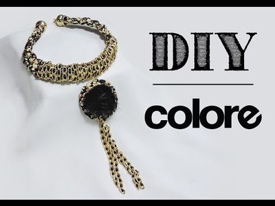 DIY Collar Tela Estampada y Pompon - Colore Accesorios