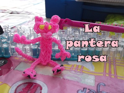 La pantera rosa de gomitas con telar. pink panther with rainbow loom