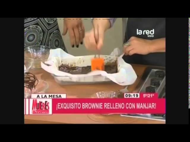 Receta: Brownies rellenos con manjar