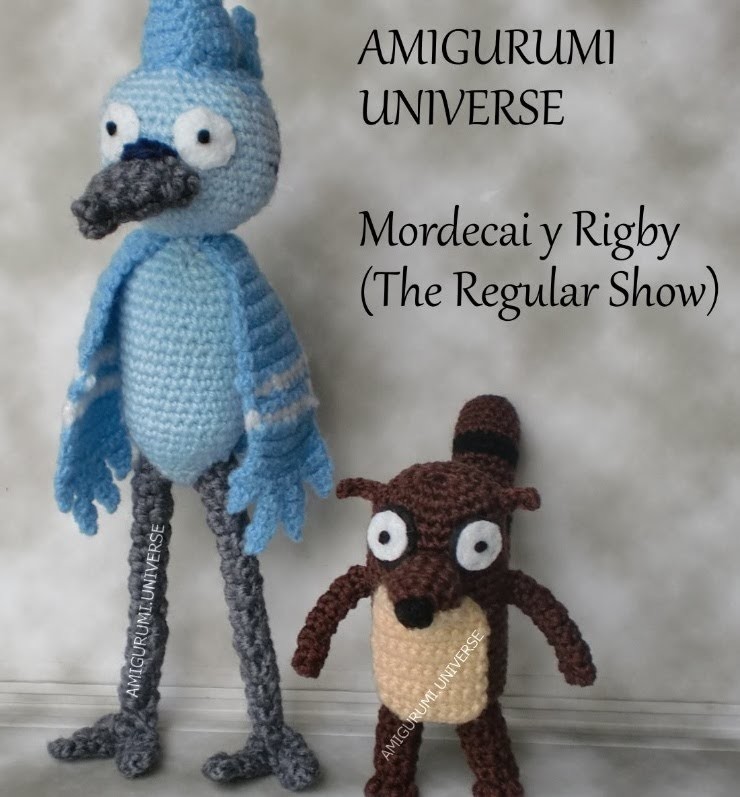 Regular Show. Mordecai & Rigby by Amigurumi Universe.