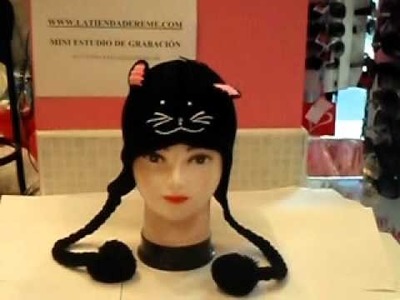 Gorro Coletas Gato Negro