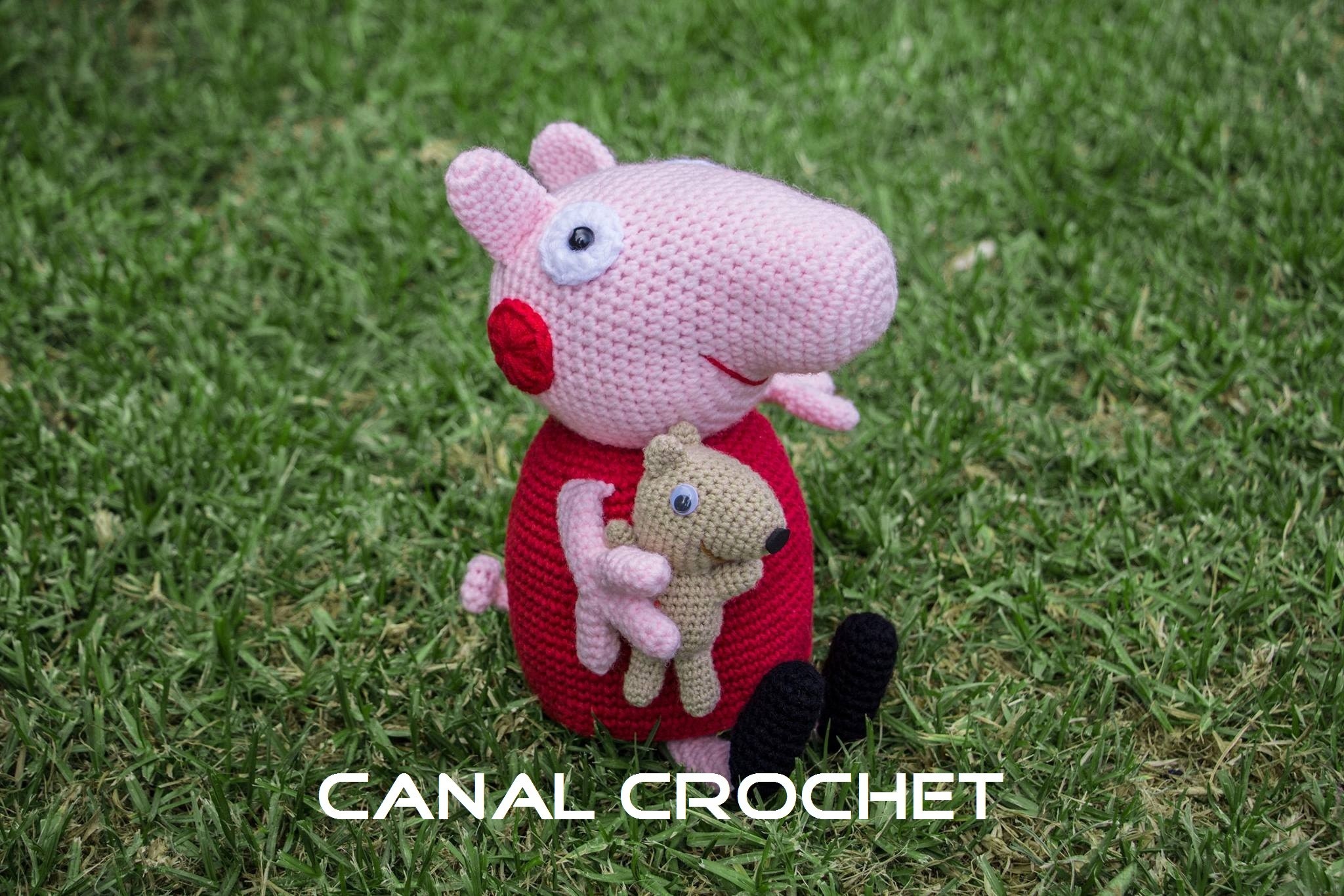 Peppa Pig y su osito amigurumi tutorial.