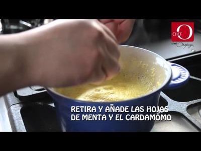 Gelatina de naranja con betábel receta del Chef Oropeza