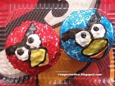 Angry Birds cupcakes. panquesitos de Angry Birds fácil y deliciosa receta - Ronycreativa