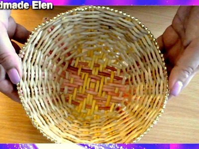 DIY tutorial  weaving newspapers how to make a paper plate tejiendo periódicos cómo hacer un plato