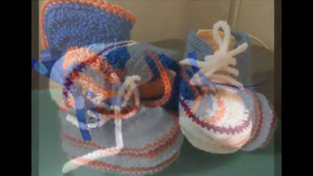 Zapatitos crochet bebe varon