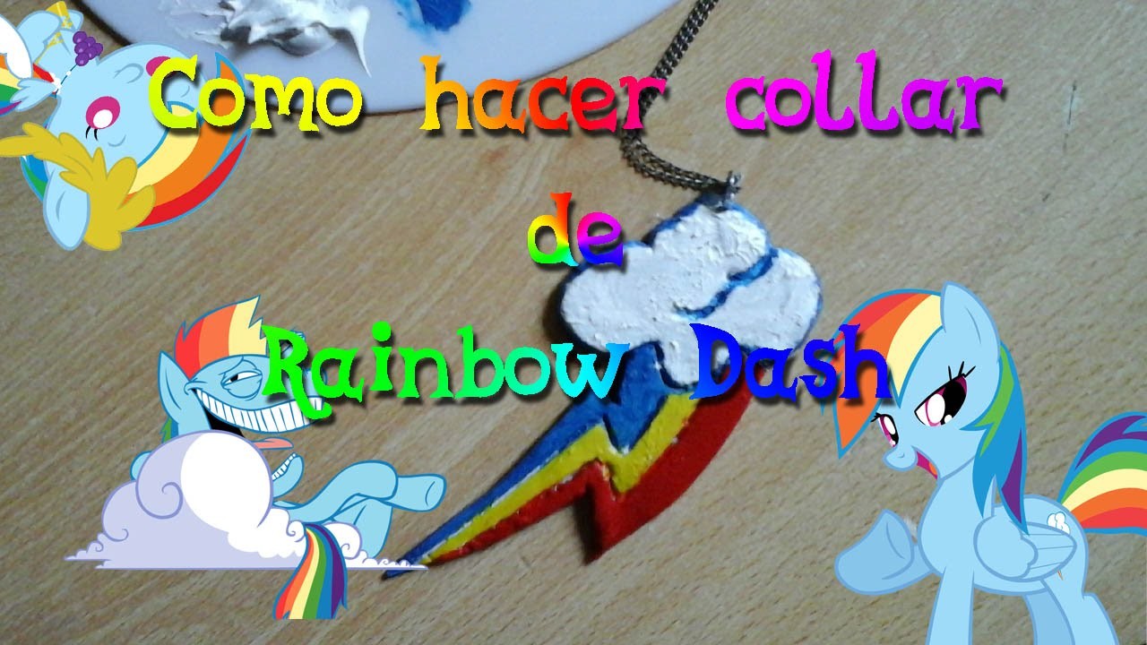 Como hacer collar Cutie Mark de Rainbow Dash➙Manualidades de MLP♥