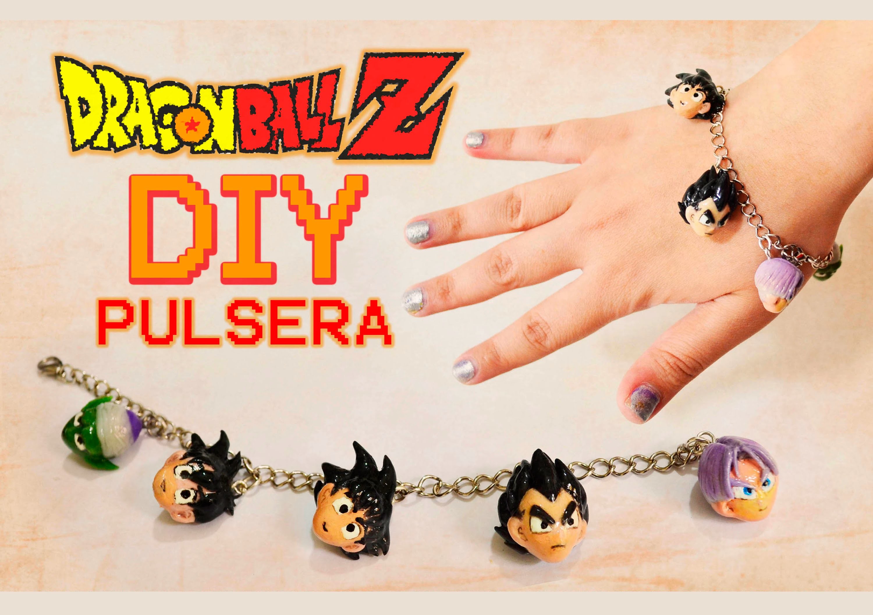 DIY DRAGON BALL Z Characters: bracelet polymer clay - pulsera porcelana fría - PUNYASO remix