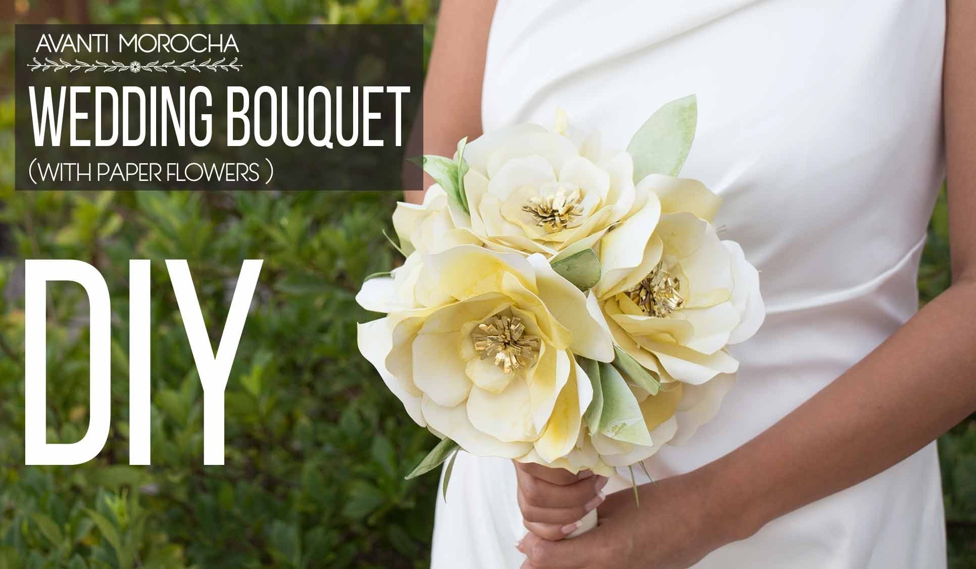 DIY Wedding Bouquet with Paper Flowers. Bouquet de Novia con Flores de Papel