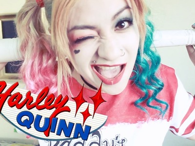 Harley Quinn MAQUILLAJE + DIY playera (HALLOWEEN)♡ NYA RAWR