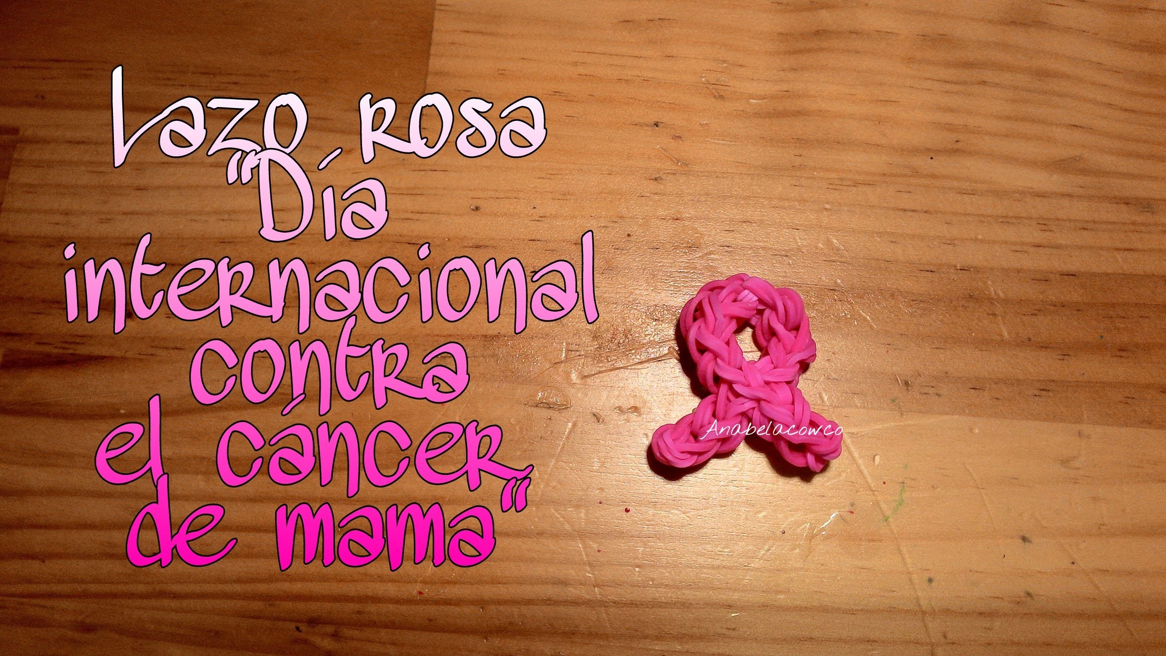 LAZO ROSA (lucha contra el cáncer) de ligas con telar  RAINBOW LOOM pink ribbon