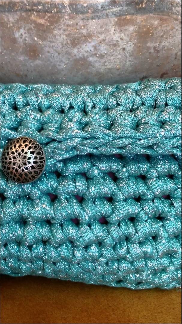 Bolso de trapillo agua plata by Crochet o ganchill
