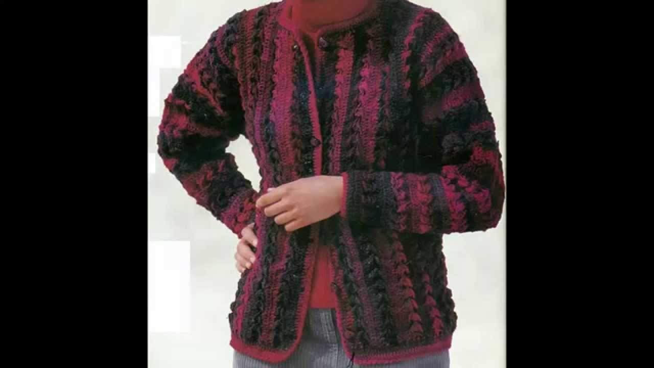 Suéter En Rojo Jaspeado a Crochet