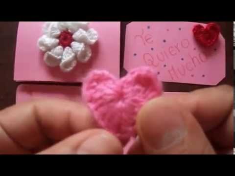 Tarjetas para el dia del amor y la amistad (tejidas a crochet)