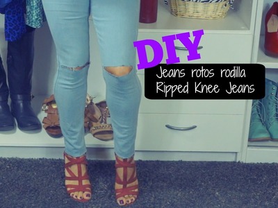 DIY Jeans Rotos en las Rodillas - Ripped Knee Jeans
