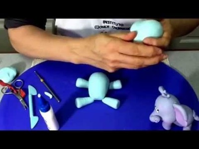 Elefantito modelado a mano - porcelana Fria- Polymer Clay
