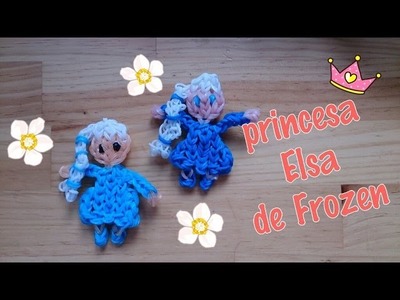 Princesa Elsa de gomitas con telar.Elsa of Frozen on rainbow loom