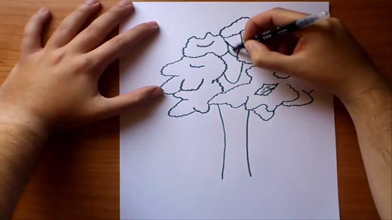 Como dibujar un arbol  paso a paso 2 | How to draw a tree 2