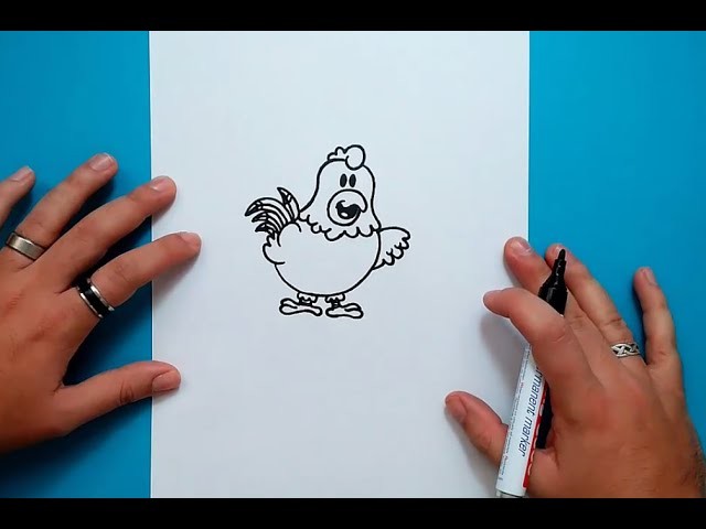 Como dibujar una gallina paso a paso | How to draw a chicken