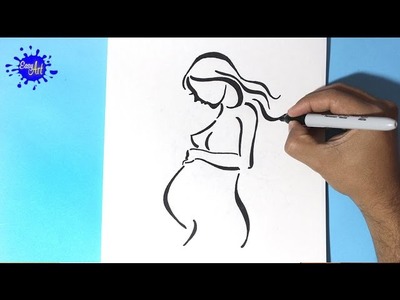 Como dibujar una mujer en embarazo -  How to draw a pregnant woman
