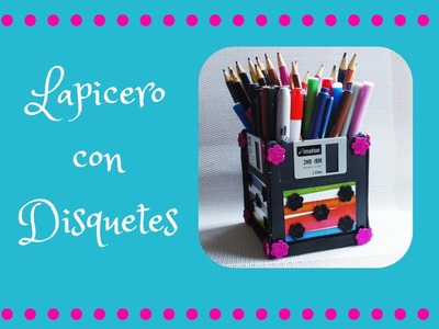 Lapicero reutilizando disquetes