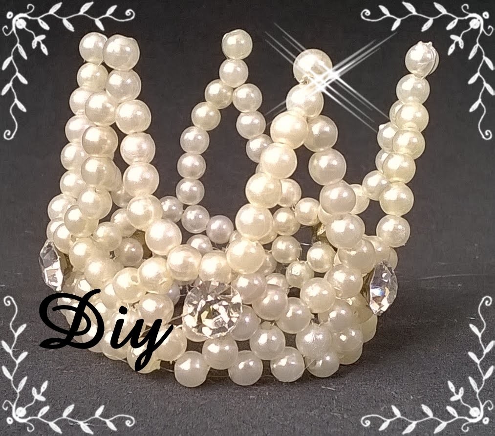 Mini coroa de pérolas Diy \ DIY pearl crown