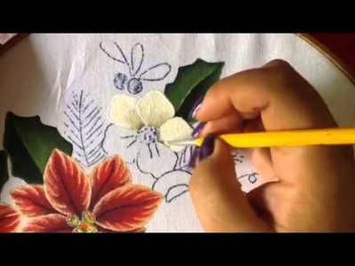 Pintura en tela flores blancas del oso # 3 con cony
