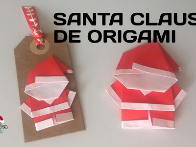 Santa Claus de Origami y Tags Navideños