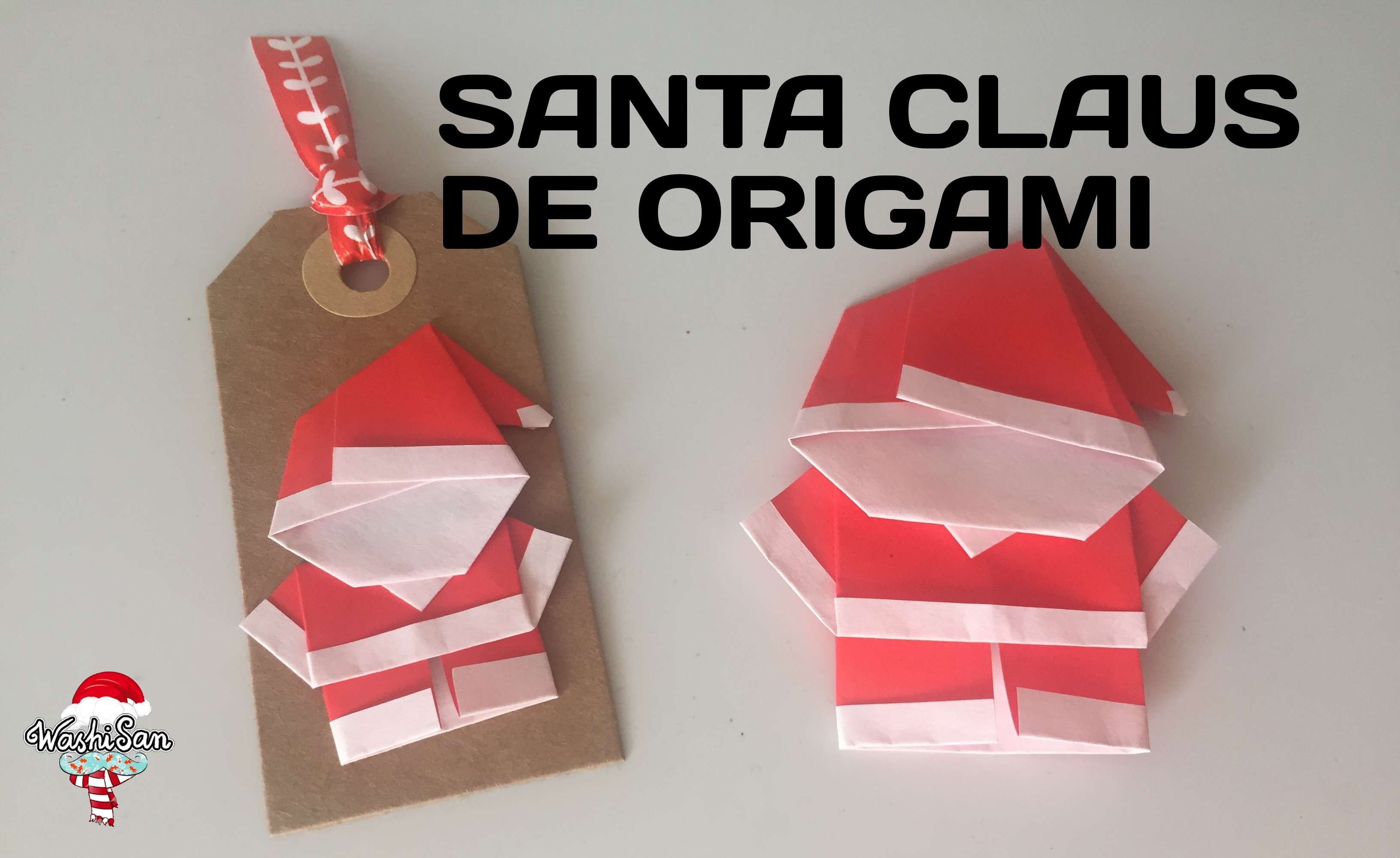 Santa Claus de Origami y Tags Navideños