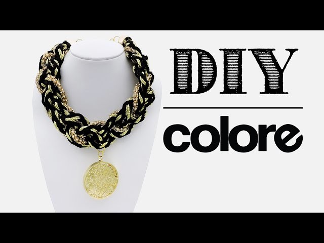 DIY Collar Trenzado Cadena y Dije con Cristal | Colore Accesorios