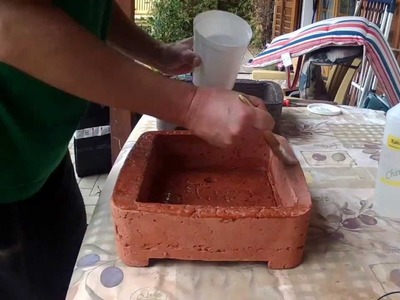 Zementbonsaischale DIY,Vasija de cemento DIY