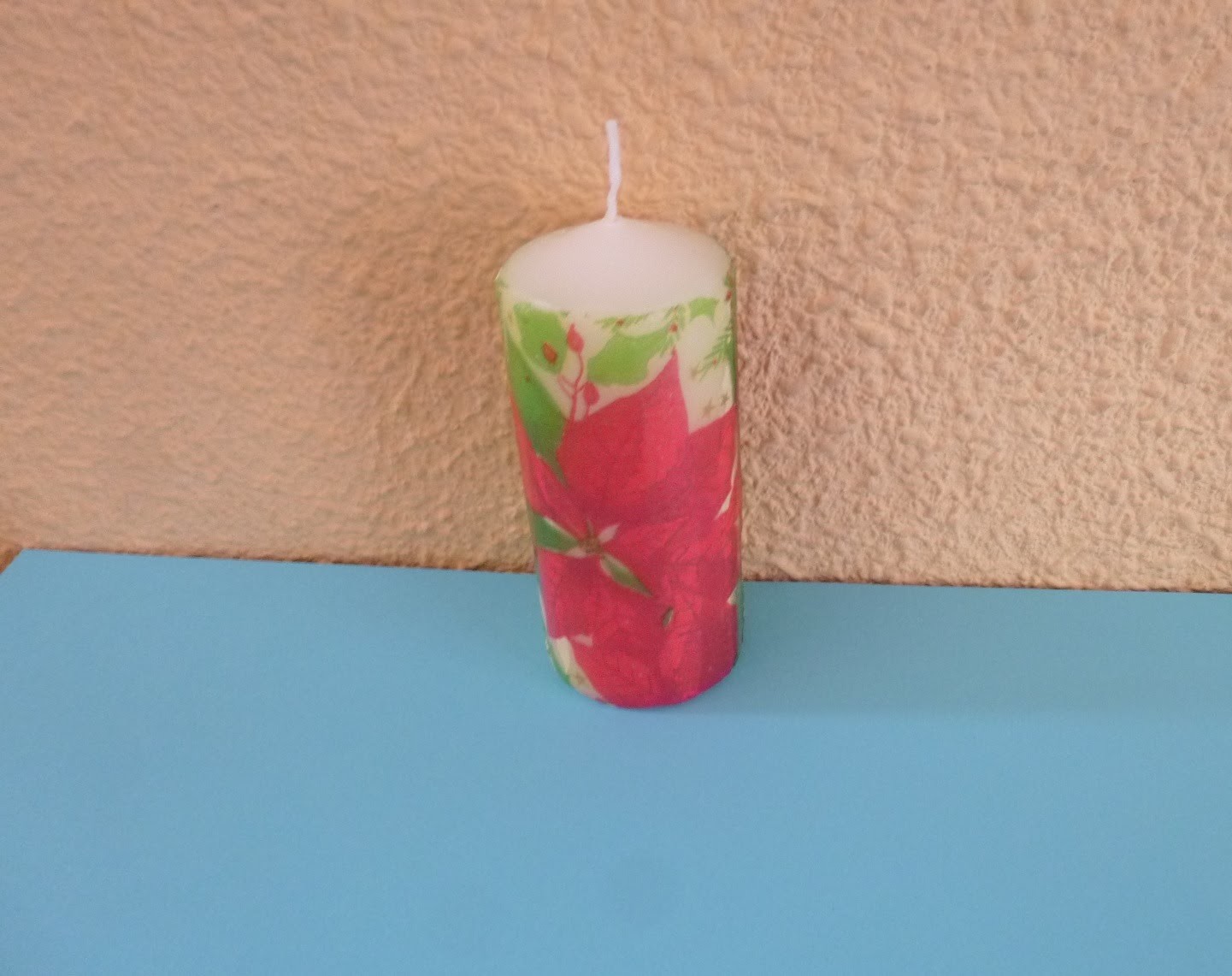 Como decorar una vela para Navidad  con una servilleta DIY