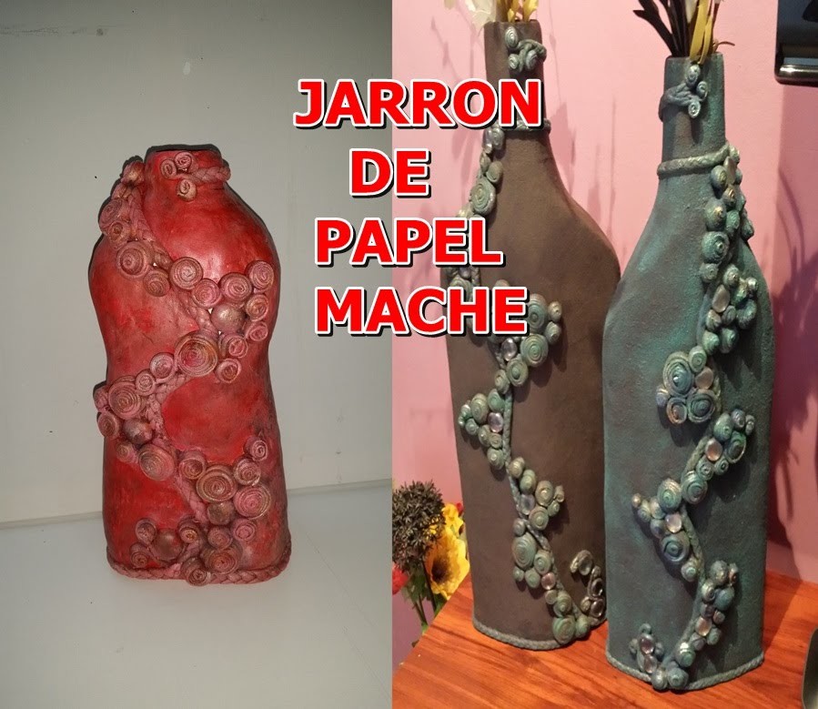 JARRON DE PAPEL MACHE - VASE PAPER MACHE