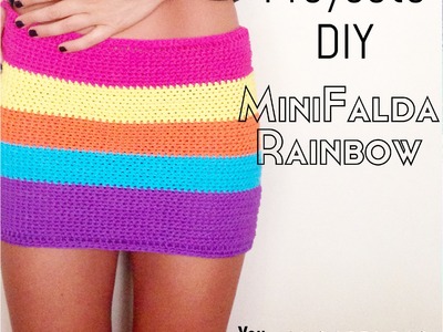 MiniFalda Rainbow Tejida al Crochet