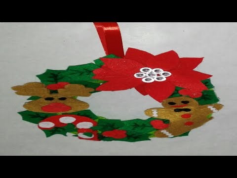 Corona navideña para puerta adornos navideños manolidades tutorial DIY