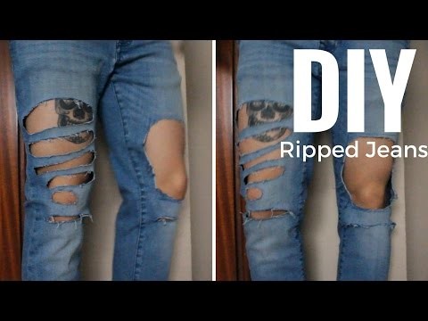 DIY Ripped Distressed Jeans | DIY Vaqueros rotos | Men's Fashion | Alex Style