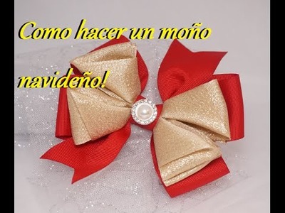 Paso a Paso DIY Tutorial : Como hacer un moño navideño o moño pinwheel [14]