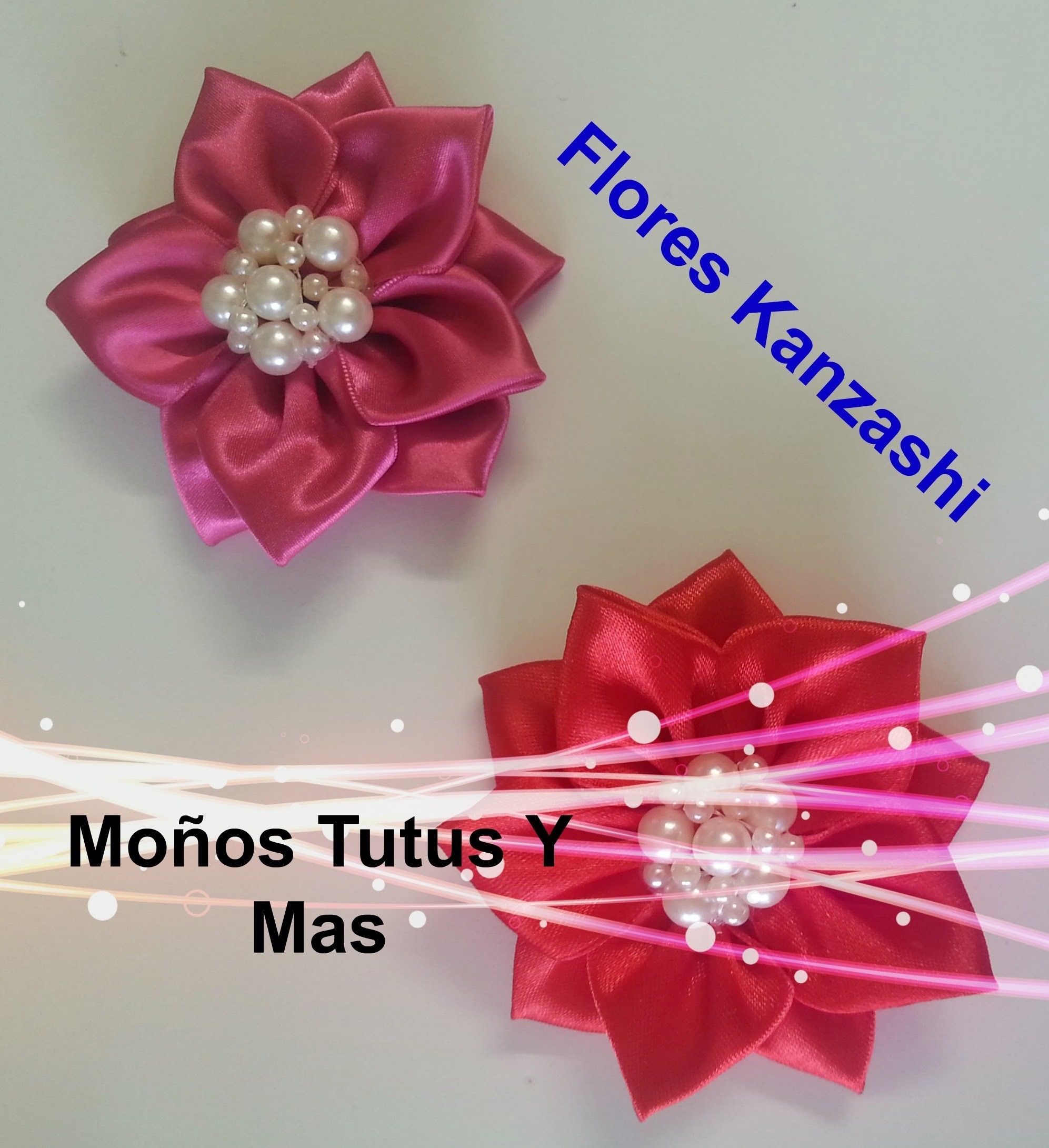 Flor Kanzashi Paso a Paso 10 petalos - Kanzashi flower DIY tutorial