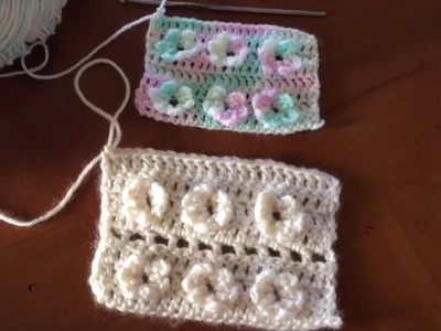 Flores sobre Punto Alto Crochet