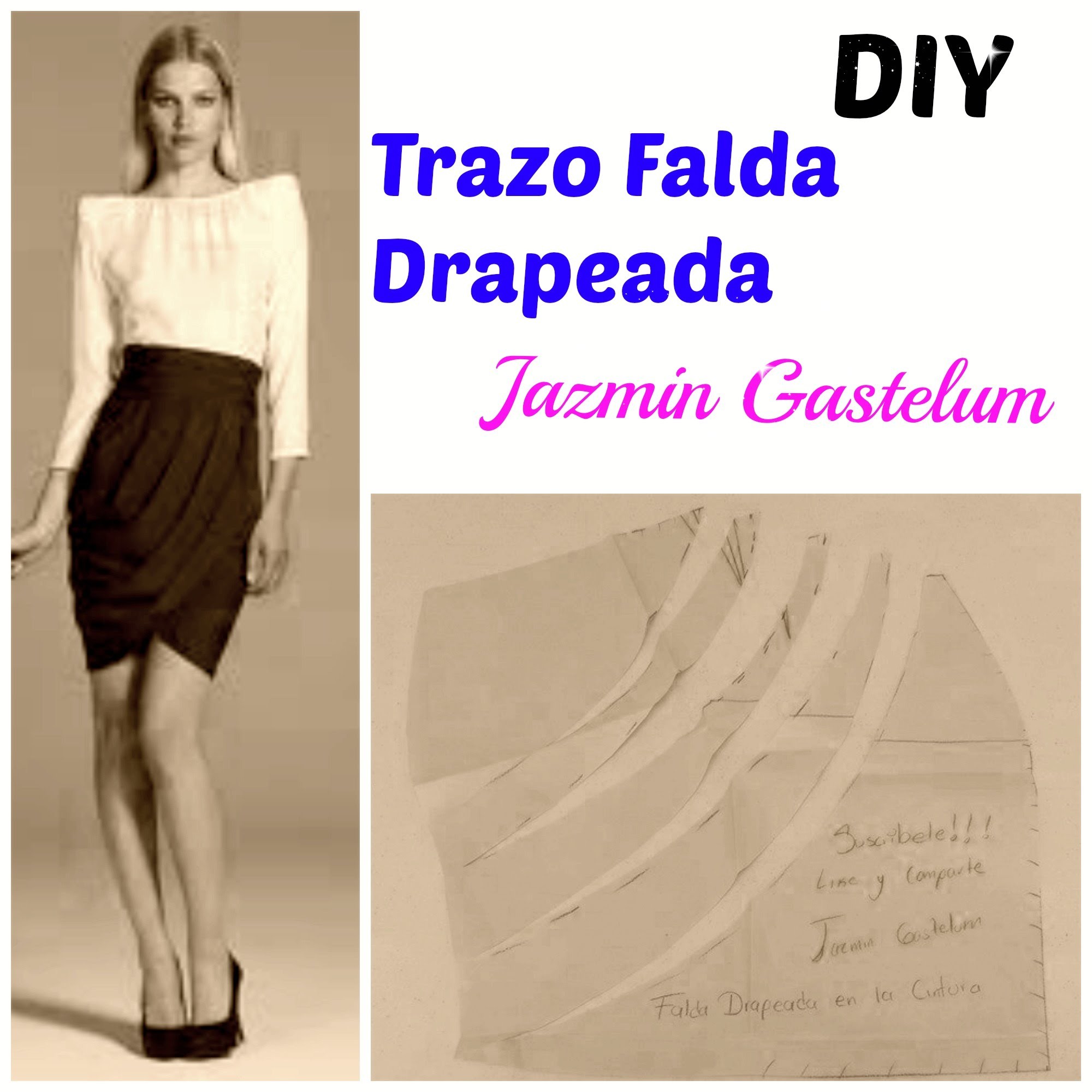 Trazo Falda Drapeada En La Cintura  DIY- How To Make a Skirt